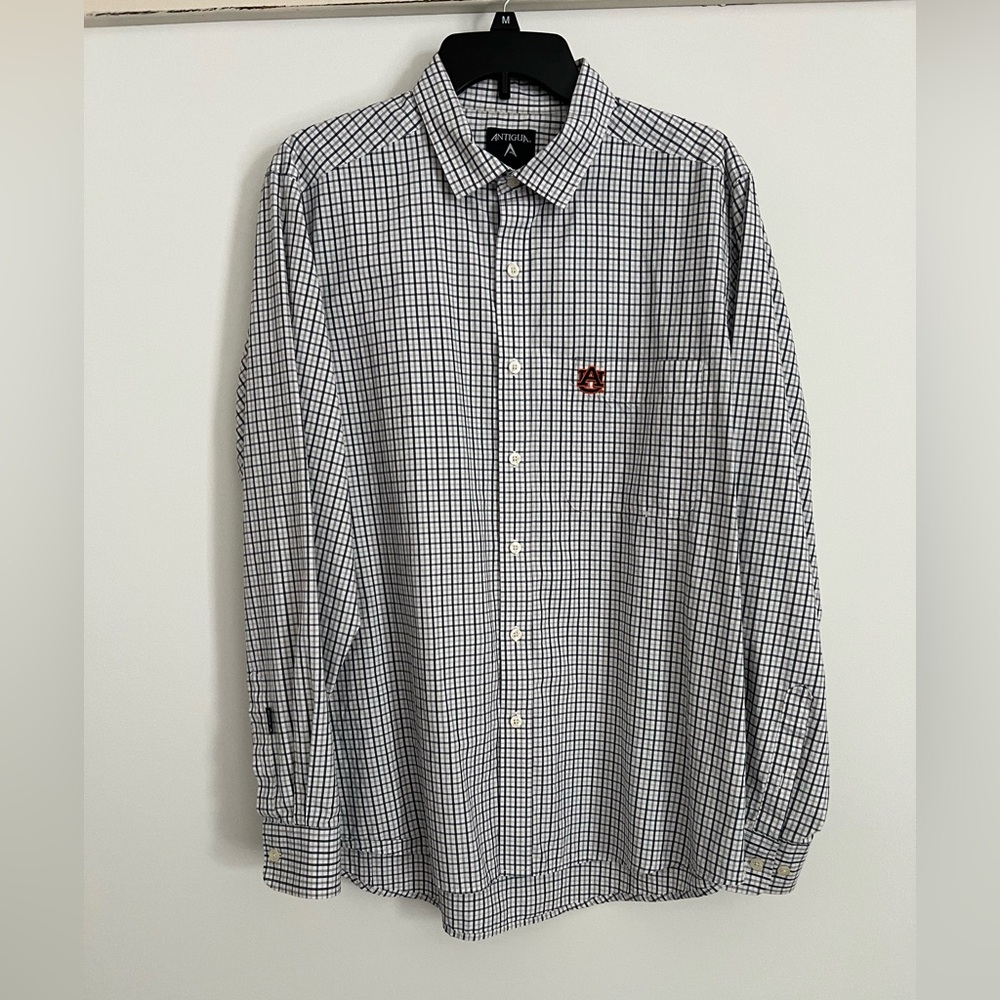 Antigua men’s plaid long sleeve auburn university button down large